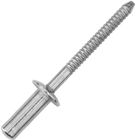 Techtanium Blindnieten 4 x 10 mm mit Flachkopf und gerilltem Nietdorn aus Edelstahl A2 (200 Stück) | Versch. Größen & Verpackungseinheiten verfügbar | Popnieten | Flachkopfnieten | ISO 16585
