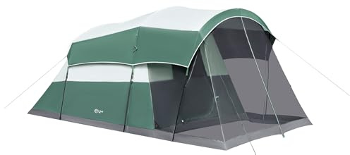 Portal 6 Person Family Tent for Camping with Screen Room, Weather Resistant Tall Tent with Rainfly, Easy Setup for Family Outdoor Camping, Backyard