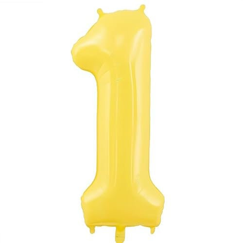 Elizakumi Yellow Number 1 Balloon Large 1th Birthday Anniversary Helium Foil Number Balloon 1 Yellow / 40inch Party Deco