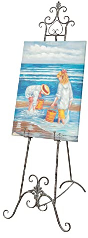 Biscottini Cavalletto Pittura Porta Quadri Da pavimento - Espositore Pubblicitario in Ferro 152x54x97 - Portamenu Ristorante - Supporto Lavagne Terra - Cavalletto pittore - Leggio Porta Menu