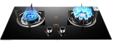 Cuisinière À Gaz Avec 2 Brûleurs, Cuisinière De Comptoir De Cuisine 5,2 KW, Cuisinière À Conversion Gaz/gaz LP, Minuterie Indépendante Des Deux Côtés, Avec Protection Contre L'extinction(LPG)