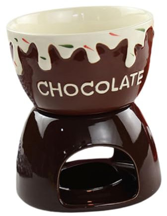 FLCPJGV Set de Fondue con Cuencos y Utensilios para Queso, MarrÓn, Individual