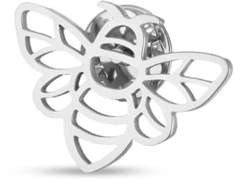 Miel abeille broche en acier inoxydable papillon broche insecte thème épinglettes bijoux (broche abeille argent)