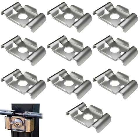 Attaches pour Grillage, Acier Inoxydable 10 Pièces Attache Pour Fil Rigide, Éléments de Fixation Quincaillerie, Supports pour Terrasses et Aménagement de Jardin Cour Allée