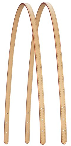 ALLZEDREAM Microfiber Leather Purse Strap Replacement Tote Bag Handbag Shoulder Handles 2 Pcs, Apricot, 1.2cm
