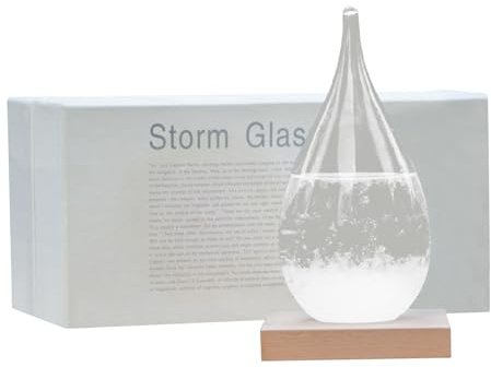 Storm Glass Weather Station – Elegant Drop-Shaped Crystal Barometer, Perfect Christmas & Winter Gift for Home & Office Decor, Unique Weather Predictor for Family & Friends