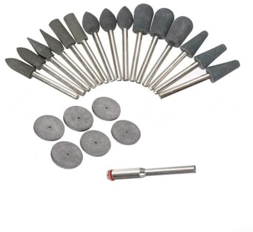 22 Stück Gummi-Schleifköpfe für Dremel-Drehwerkzeuge, geeignet zum Polieren, Schleifen und Entgraten von Steinen, Glas, Metallen mit langlebigem, verschleißfestem Material