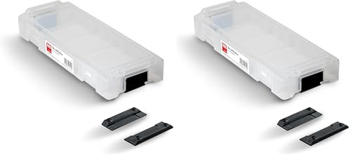 TOX Sortierbox L-BOXX Micro für Schrauben und Dübel, individuell anpassbar + Befestigungsklammer L-BOXX Fix Clip (2 Stk. im Beutel) für sichere Fixierung an Werkbank, Wand uvm., 094909142