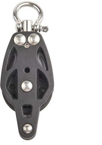 Bloc de voile pivotant de 35 mm avec becket, poulie marine en acier inoxydable T316 pour gréement de voilier, grande capacité de charge et manipulation de ligne lisse, noir