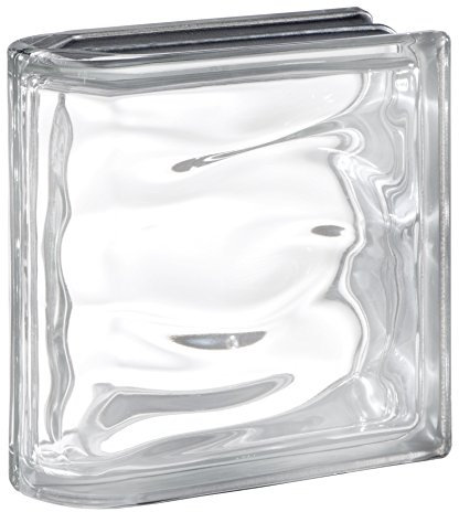 1 pièce BM brique de verre AQUA réflexe anthracite 2 face satinée (verre dépoli) 19x19x8 cm - Finition linéaire horizontale