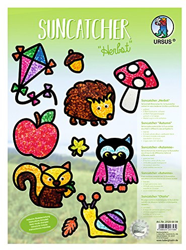 Ursus 21230099 – Atrapasueños para otoño, 300 g/m², 12 atrapasueños, en Diferentes tamaños y Motivos, Incluye Instrucciones para Manualidades, Ideal como decoración Colorida para Ventanas