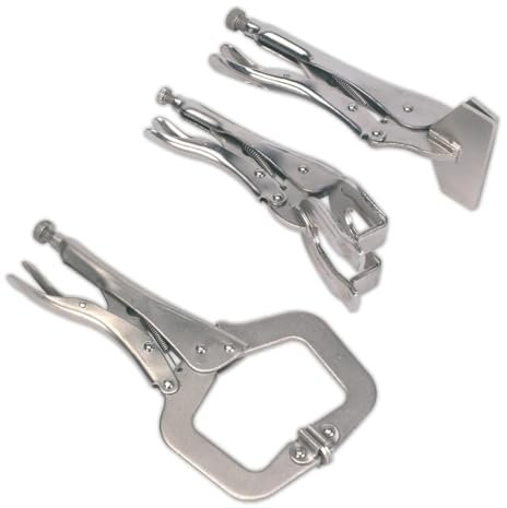 Juego de alicates de presion para soldar (Mordazas de soldador) Tipo C, plana y cuadrada