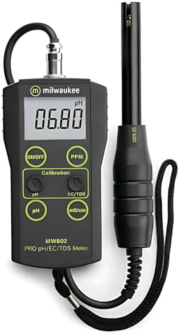 Weedness Mätinstrument Milwaukee MW802 pH och EC - Trädgård Växter Värde Testare av pool Teststickor pH-Mätare Mäta Vatten Testare Digital Akvarium Inomhusodling