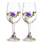 XUDREZ Weinglas, handgefertigt, bemalt, Emaille, Blume, Gin-Ballon, Weinglas, Geburtstagsgeschenke für Frauen, Mutter, Freunde, Muttertag, bleifrei (Lililie, 2er-Set)