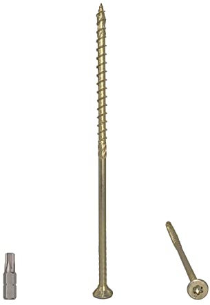 Paquete de 8 tornillos universales de acero chapado en zinc amarillo de 6 x 160 mm, cabeza torx, cabeza avellanada, tornillos de aglomerado (8, 6 x 160 mm)