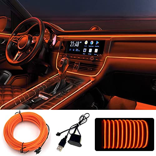 Luces LED Coche, 5m Tiras Interior, Control Iluminación, Atmósfera Ambiental Automóvil