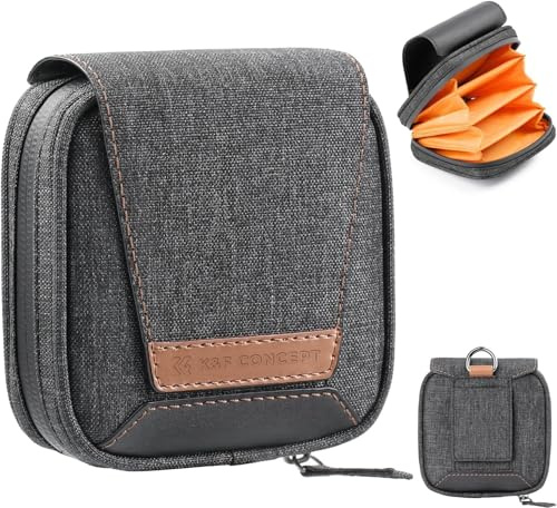 K&F CONCEPT Estuche para Filtro de Lente, Capacidad para 4 filtros de hasta 95 mm, Bolsa Impermeable para Filtro de Lente de cámara para filtros Redondos o Cuadrados, filtros UV ND CPL
