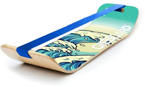 GIBBON SlackBoard - GiBoard Balance Board Kids & Adults - Slackline Balance Trainer - Slack Board Core Workout Equipment Home Gym Training - Standing Desk Exercise - Yoga, Agility, Pilates & More