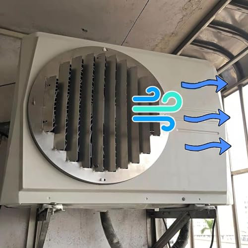 GODARM Guía De Aire De La Unidad Exterior De Aire Acondicionado Guía De Aire Antisoplado De Acero Inoxidable For Cambiar La Dirección del Deflector De Salida De Aire (Redonda)(Diameter 43cm)