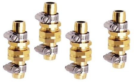 YuanTenhwy 1,9 cm Aluminium-Gartenschlauch-Reparatur-Set mit Klemmen, passend für 1,9 cm oder 1,6 cm Gartenschlaucharmatur, für Wasserschlauch-Reparatur, 4 Sets