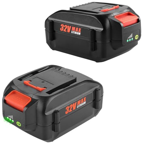 Bakipante 2 Pack 32V 3.5Ah Battery Replacement for Worx WA3537 Compatible with Worx 32 Volt Cordless Tools WG175.1 WG275 WG575.1 WG924.4 for Leaf Blowers, Trimmers, Hedge Trimmers