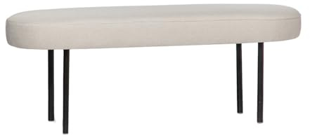 KLAST Banc Tapissée Beige Mena, Design Moderne et Minimaliste, Polyvalente comme Pied de Lit ou Banc, Disponible en Plusieurs Finitions.