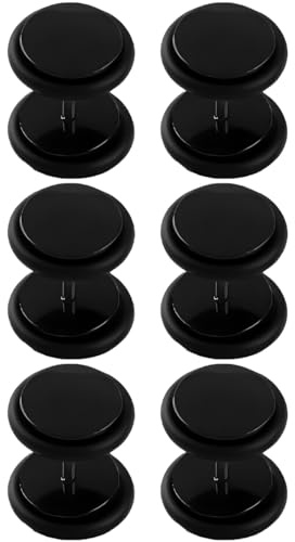 Decentraland 3 Pairs Black 10 mm(00 G) Acrylic Fake Cheater Ear Plugs Gauges Stretching Set Hide Illusion Tunnels Stainless Steel Screw Stud Earrings Body Piercing Jewelry Women Men