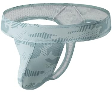 Sommarkod herr tanga micro mesh män string string stringtrosa andningsbara underkläder med utbuktning kalsonger, Grön, L