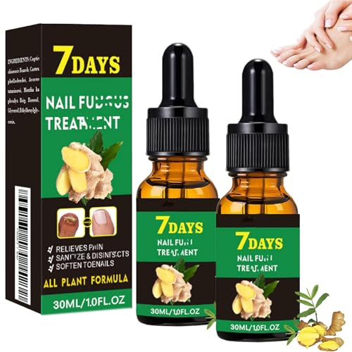 2Pcs Ginger Nail Growth Serum,7 Days Nail Treatmant,Nail Strengthener For Damaged Nails,Nail Nutrient Strengthener Ginger Nail Growth Oil for Natural Shine