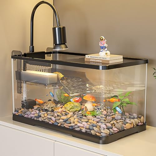 Turtle Tank Aquarium Acquario Per Tartarughe Con Filtro Terrario Piattaforma Di Crogiolarsi Con Sistema Doccia Strato Filtrante(X-Large)