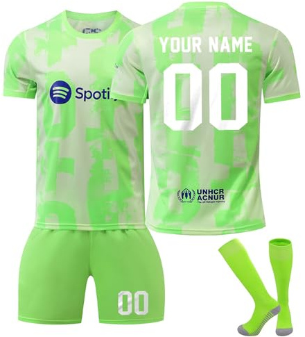 Generico Maglia Calcio Bambino 2025/26 Maglietta Personalizzata Nome e Numero Uomo da Personalizzare Tuta Allenamento T-Shirt, Pantaloncini e Calzini Set Regali Ragazzi da Calcio per Tifosi