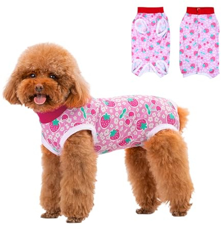 FEimaX Dog Surgery Recovery Suit, Pet Onesie for Female Male Dog Bodysuit Cone E-Collar Alternative, Puppy Surgical Suit for Small Medium Dogs Cats
