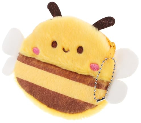 Toyvian Mini Monedero de Felpa en Forma de Abeja Amarilla Llavero, Protege Objetos y Es Portátil para Niños y Niñas en Cualquier Ocasión