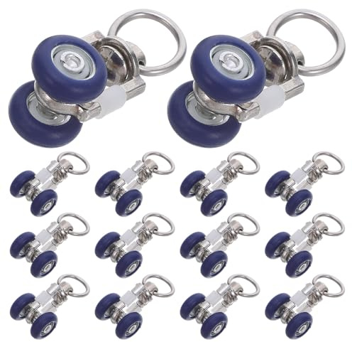 EPIGEIST 20 Pezzi Pulegge Doppie per Binario Tende Scorrevoli in Metallo Resistente alle Temperature Rotelle Silenziose per Tende Pesanti Accessori per Balconi e Verande