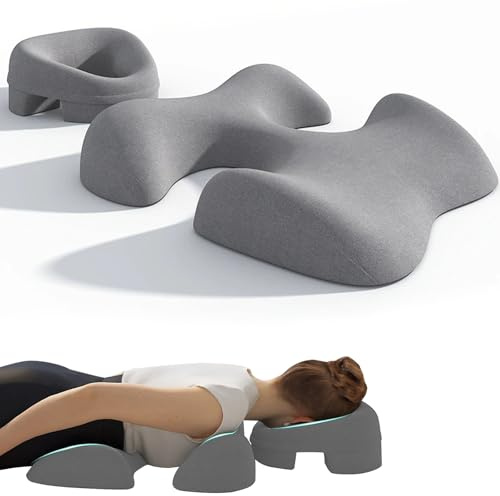 Kingbar Almohada de Masaje Boca Abajo, Almohada para Dormir con Soporte para el Pecho y la Cara, Viene con una Funda extraíble y Lavable para SPA, Dormir, Gray