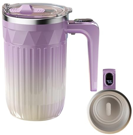 Generico automiscelante - Bicchiere per miscela alimentato, di agitazione elettrica da 450 ml Schermo termico digitale, contenitore per bevande con agitatore rimovibile | Resistente alle perdite, c