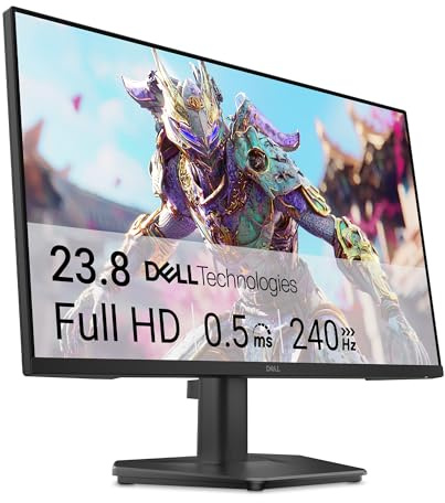Dell 24 Écran PC Gaming - SE2426HG, Full HD (1920x1080), 240Hz, Fast IPS, 0.5ms, AMD FreeSync Premium, 99% sRGB, HDR10, VESA (100x100mm), DisplayPort, 2 HDMI, Garantie 3 Ans, Noir