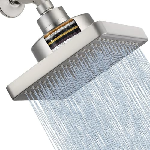 Powerful Spray Shower Head with Built-in Filtration to Support Skin Wellness and Reduce Irritation from Tap Water (72059-CP)