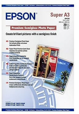 Epson C13S041328 Fotopapier (Premium Semi-gloss, A3+, 250 g/m²) 20 Blatt