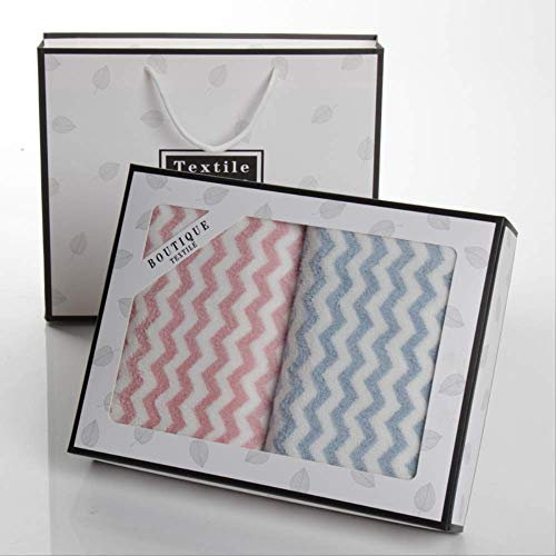CCSYM Handtuch Set，Mikronfaser Handtuch 2 Handtuch Saugen Handtuch Gesicht Handtuch Schnell Trocknend Weiches Haar Sporthandtuch Kindertuch Kindergartentuch Blau Und Pink