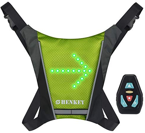 Gilet Ciclismo LED con Segnali di Direzione - Telecomando, Riflettente e Impermeabile, Ricaricabile USB, Facile Installazione per la Sicurezza in Bicicletta