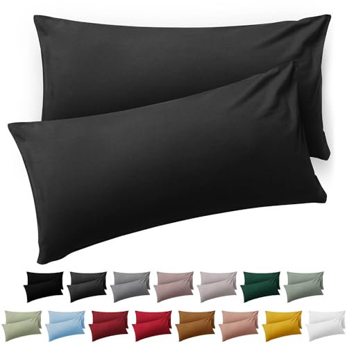 Blumtal Kissenbezug 50 x 70, 2 Stück - Oeko-TEX zert. Kissenbezüge 100% Mikrofaser in extra weich & waschmaschinenfest - Bezug Kissen 50x70 Anthrazit