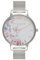 Olivia Burton Analog Quarzuhr für Damen Kollektion Painterly Prints mit Silbernes Edelstahl-Mesh-Gliederarmband - OB16PP75