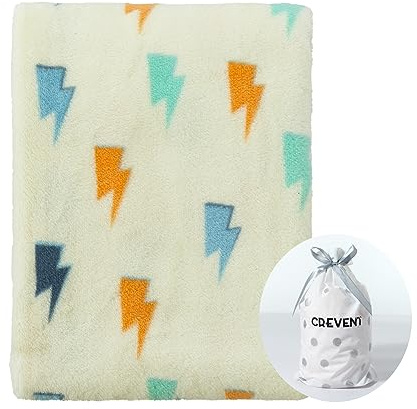 CREVENT Forro polar de felpa suave y transpirable de 30 x 40 pulgadas, para bebés y niños, ropa de cama para cuna, cochecito, baby shower, cumpleaños, regalo para recién nacidos, relámpago