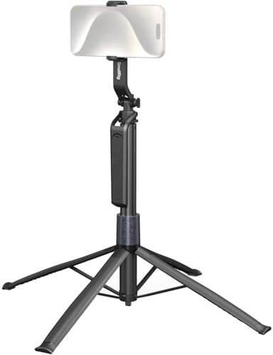 SMALLRIG 73 Phone Tripod Stand w Ground Nail, Selfie Stick Tripod with Remote, 4 Legs, 360° Handle, for 65mm-97mm Phone, Camera, Action Camera, for Recording, Overhead Shot, Streaming - 4668