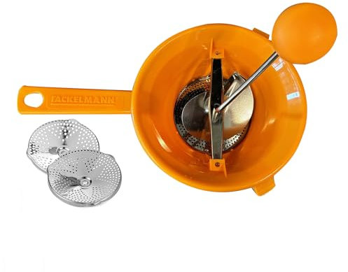 Fackelmann Passaverdure con due dischi Ø20 cm colore arancione