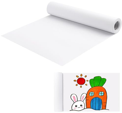 Papierrolle Malen Kinde，Zeichenpapier rolle Weiße papierrolle Handwerk malpapier Skizze malerei papier，für Zeichnungen, Flipchart-Papier, Pauspapier (30 * 15 cm)