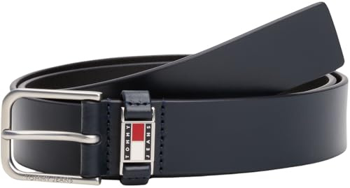 Tommy Jeans Cinturón Hombre Scanton 3,5 cm con hebilla de espiga, Azul (Dark Night Navy), 100 cm