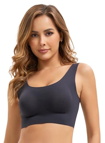 ANAISSA Sujetador Deportivo Mujer Soft Stretch. Top Deportivo Mujer Sin Aros y con Copas Extraíbles. Sujetador Deportivo Máximo Soporte y Comodidad. Top Deporte Sin Costuras y Ajuste