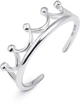 Amberta Anello Piede per Donna in Argento Sterling 925 Regolabile | Gioielli Estivi Donna Onda Cuore Fiore Delfino Corona: Corona